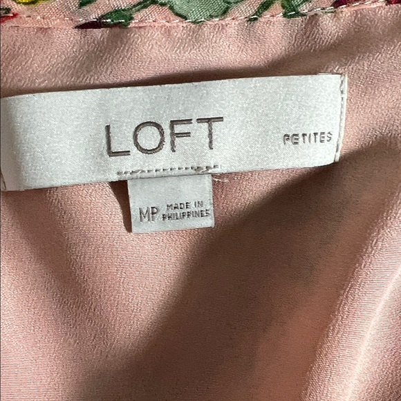 LOFT Pink Floral Dress Size MP - Picture 3 of 12